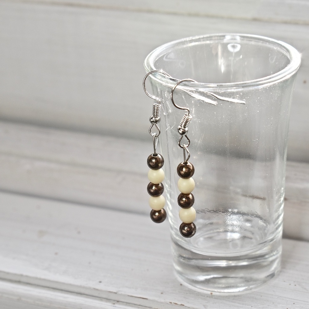 Caramel Beaded Earrings